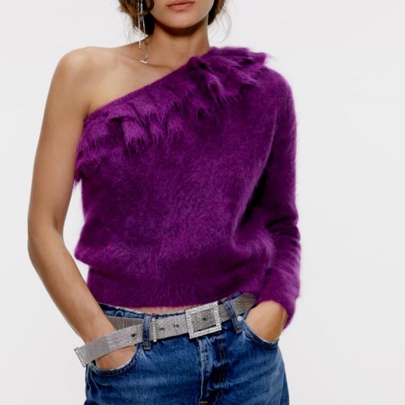 zara purple jumper